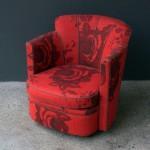 Rough rose vnity Chair By Cloth Fabric