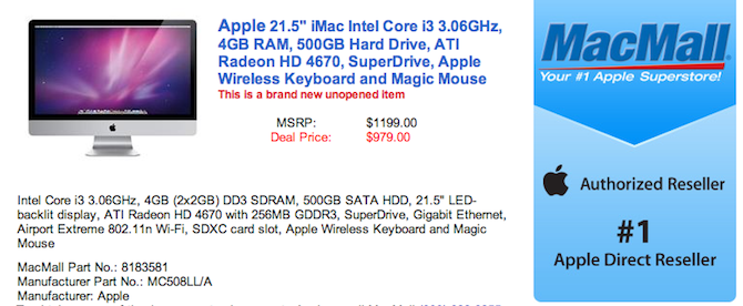 imac Les prix baissent sur les nouveaux iMac