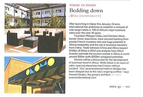 Hotel Dakar Onomo dans le Magazine Monocle