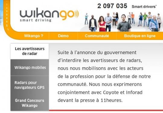 wikango 540x376 Les avertisseurs de radars bientôt interdits !