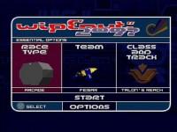 Écran de menu du jeu vidéo wipEout 2097