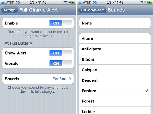 Full Charge Alert, une alerte pour la charge de votre iPhone...