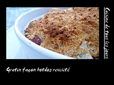 Gratin façon hotdog revisité