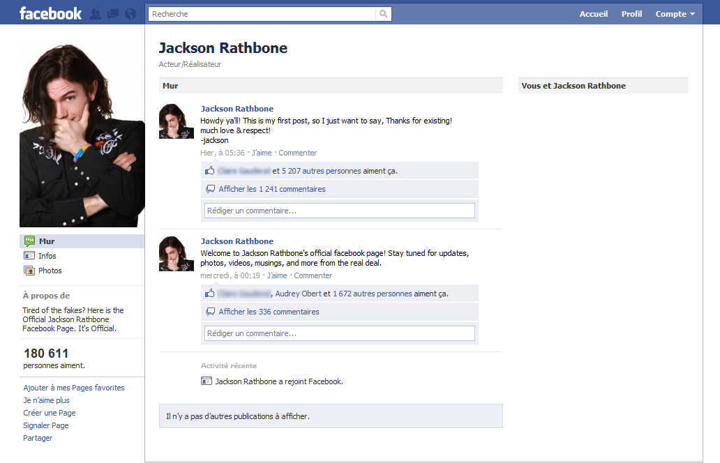 Jackson Rathbone est officiellement sur facebook
