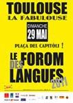 Le Forom des langues à TOULOUSE (France) le 29 MAI.