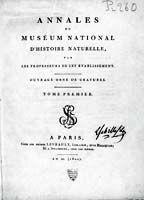 Première parution en 1802 des Annales du Muséum