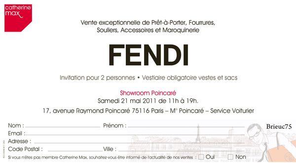 Invitation à la vente privée Fendi du samedi 21 mai 2011 | À Découvrir