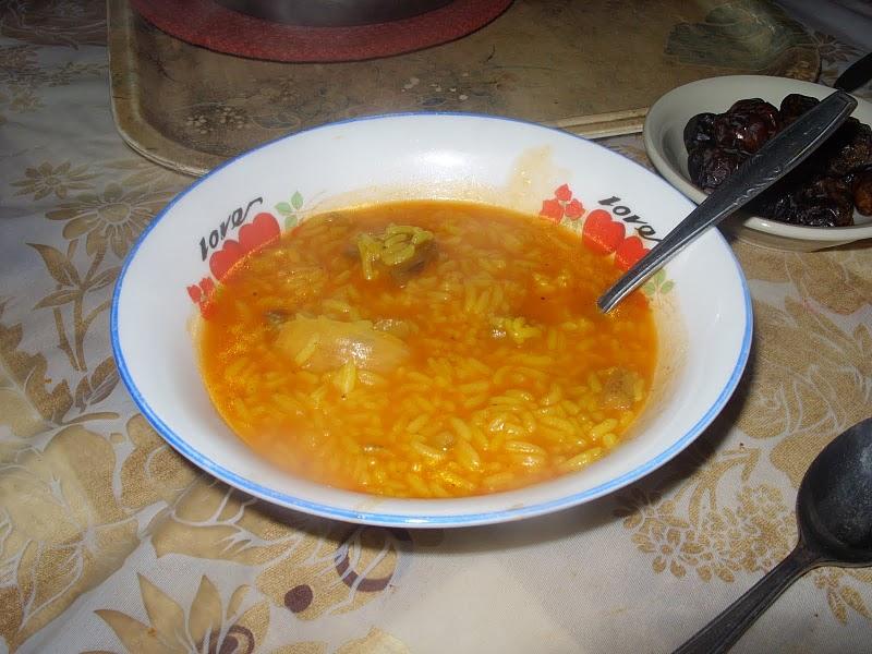 Riz aux dés d'aubergines et son omelette soufflée