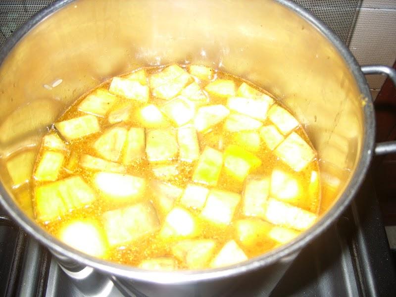 Riz aux dés d'aubergines et son omelette soufflée