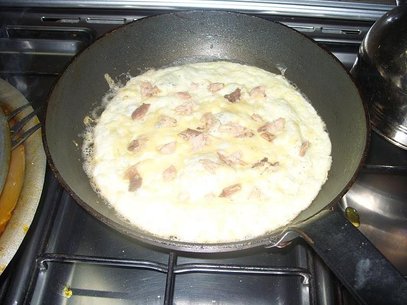 Riz aux dés d'aubergines et son omelette soufflée