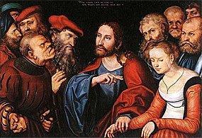 Lucas Cranach Christ Femme adultère