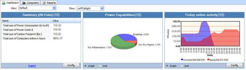 Verismic Power Manager - capture écran - gestion économie énergie parc de postes de travail