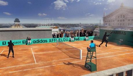 Roland Garros installe un court de tennis sur le toit des Galeries Lafayette