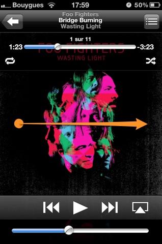 iOs: Un gestuel dans l’iPod permettant de revenir à la liste des titres