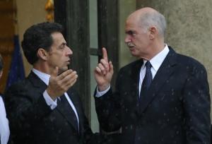 Nicolas Sarkozy et George Papandreou