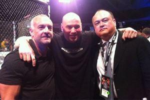UFC's Dana White and Lorenzo Fertitta pose with Strikeforce's Scott Coker at Strikeforce: Diaz vs. Daley.
