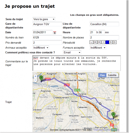 Covoiturage - qui prend mon train ?