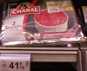 Tournedos à 41,15 euros le kilo