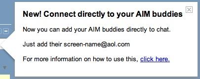 gtalk aim AIM sinvite chez GTalk