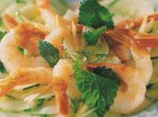 Salade grosses crevettes concombre piment