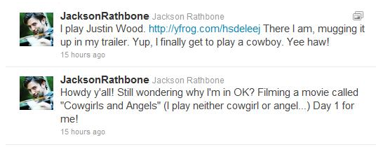 Jackson Rathbone sur le tournage de Cowgirls and Angels