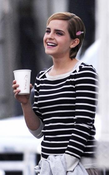 Emma Watson sur le tournage de