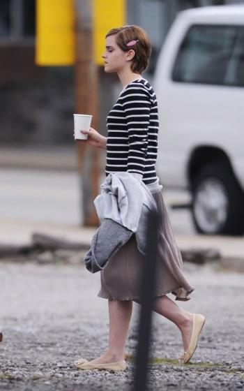 Emma Watson sur le tournage de