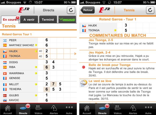 Roland-Garros 2011 sur iPhone, iPod Touch et iPad