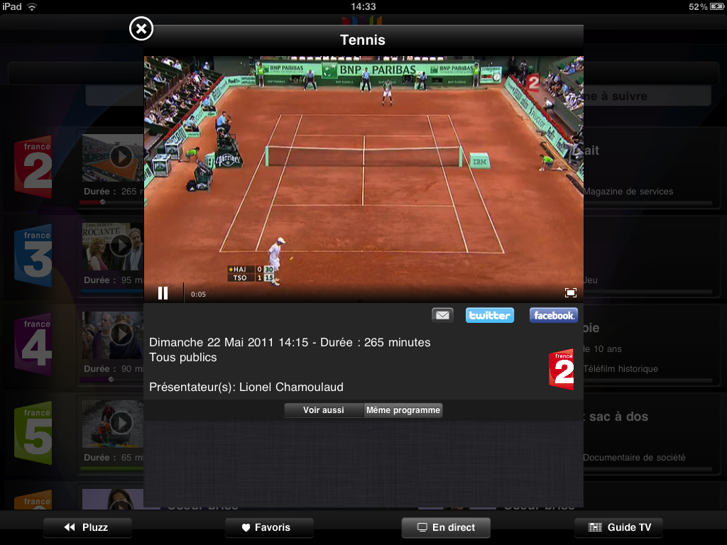 Roland-Garros 2011 sur iPhone, iPod Touch et iPad