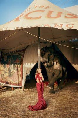 A Day at the Circus, with Reese Witherspoon, by Peter Lindbergh