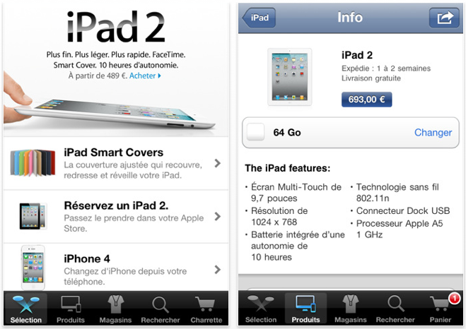 L’application Apple Store passe en version 1.3
