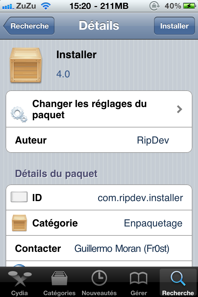 Installer 4.0 est de retour et compatible iOS 4