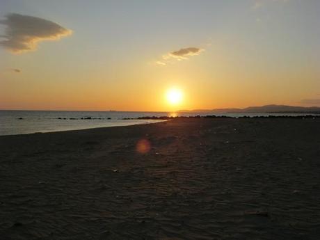 Le soleil se couche sur le lido d'Agrigento