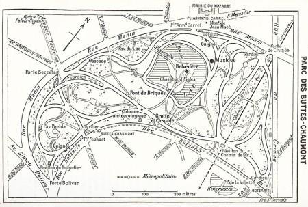 Plan du parc des Buttes Chaumont 188ème sortie – 10km du 19ème