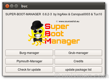 super boot manager Super Boot Manager gère burg, grub et plymouth.