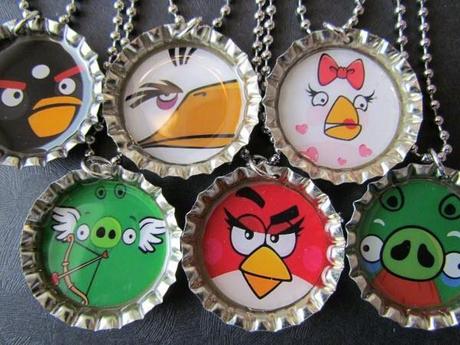 angry birds bottle cap necklace2 85 Cool Angry Birds Merchandise You Can Buy
