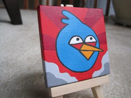 miniature blue bird painting 85 Cool Angry Birds Merchandise You Can Buy
