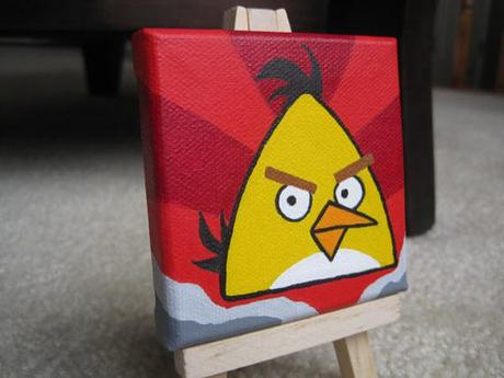 miniature yellow bird painting 85 Cool Angry Birds Merchandise You Can Buy