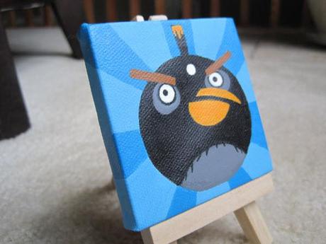 miniature black bird painting 85 Cool Angry Birds Merchandise You Can Buy