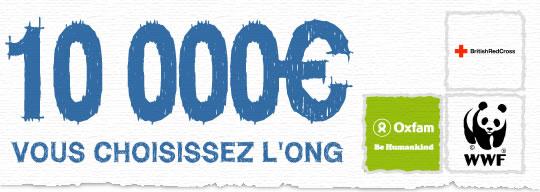 Une donation de 10 000 € – Vous choisissez l’ONG !