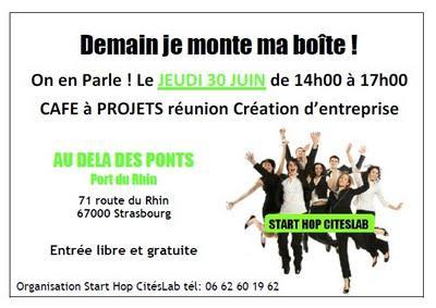 Sur votre agenda : Le Café à projets de Start Hop CitésLab le 30 juin au Port du Rhin à Strasbourg Sur votre agenda : Le Café à projets de Start Hop CitésLab le 30 juin au Port du Rhin à Strasbourg