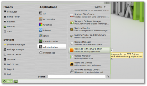 linut mint11 menu 560x327 Linux Mint 11 Katya final disponible