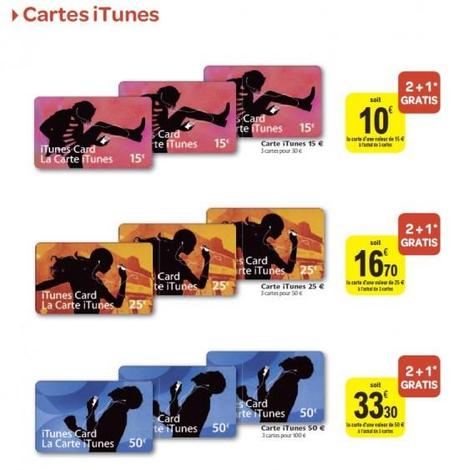 Cartes iTunes et iPod Nano en promotion chez Carrefour