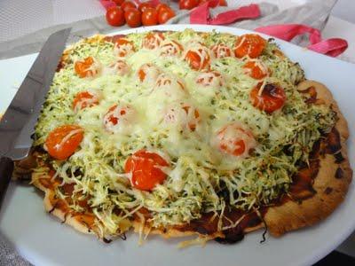 Pizza LIGHT aux courgettes, pate au Yaourt 0%