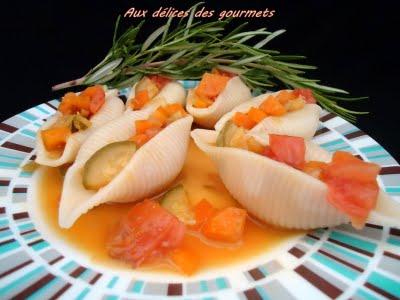 CONCHIGLIES AUX LÉGUMES ET A L'ORANGE