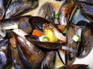 Moules pimentées au lait de coco