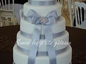 Wedding cake blanc argent