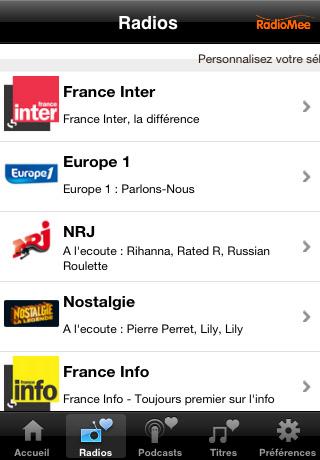 RadioMee : toutes les radios du monde en un clic : App. Gratuites pour iPhone, iPod !