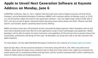 WWDC 2011 : Steve, l'iOS 5 et le Cloud pour le 6 juin