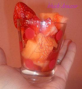 LES VOTES SONT OUVERS Verrine fraises, melon et sa vinaigrette douce (Khadi douce